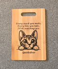 Personalised bamboo chopping board. Cat and dog lover gift. Funny animal lover gift.