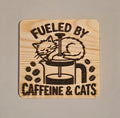 Solid wood coasters. Dog and cat lover coasters. Animal lover gift. Coffee lover gift.