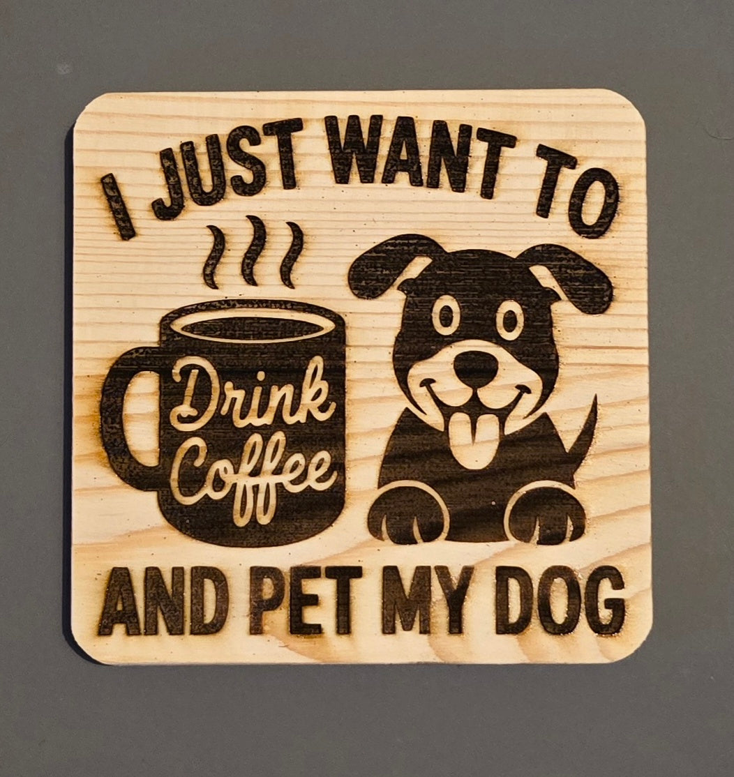 Solid wood coasters. Dog and cat lover coasters. Animal lover gift. Coffee lover gift.