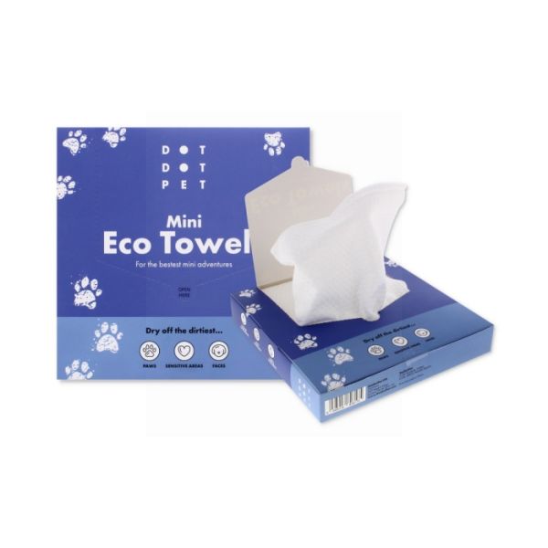 Mini eco towels for pets. Wipes for paws, faces and intimate areas. Suitable for dogs and cats.