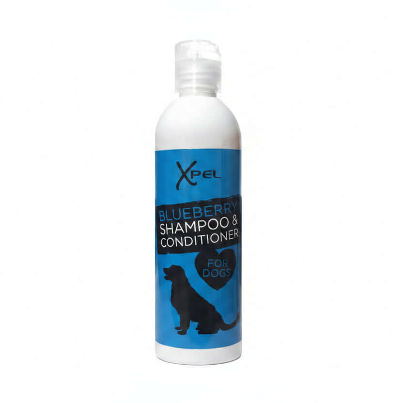 Dog shampoo and comditioner. Two in one. Blueberry scented.