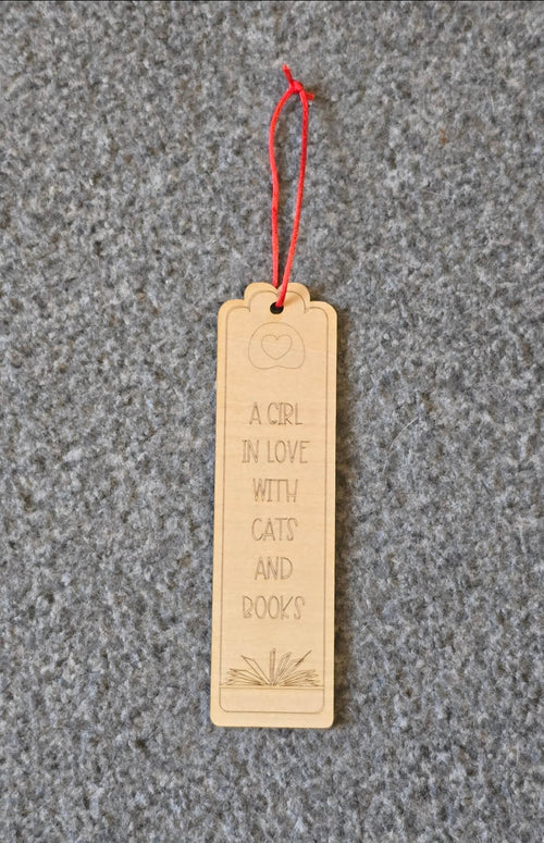 Wooden bookmark for cat lovers. Rustic bookmark. Cat toy. Book lovers.