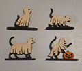 Handmade, handpainted ghost cats. Halloween lover gift. Halloween decoration. Home cat decor.