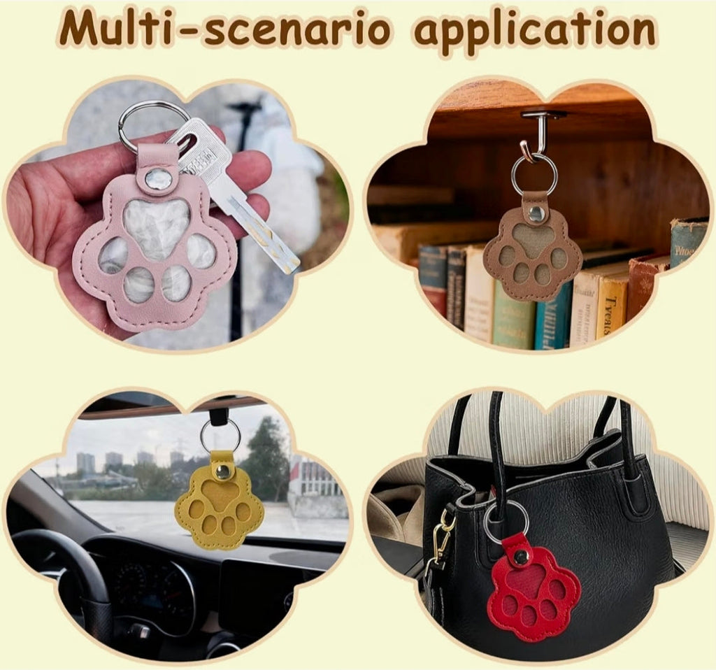 Furr keepsake keyring. Cat and dog furr. Memorial dog and cat keychain. Paw shaped furr holder.
