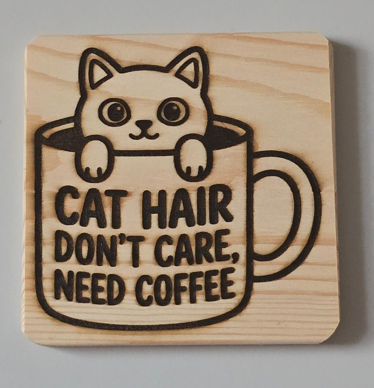 Solid wood coasters. Dog and cat lover coasters. Animal lover gift. Coffee lover gift.