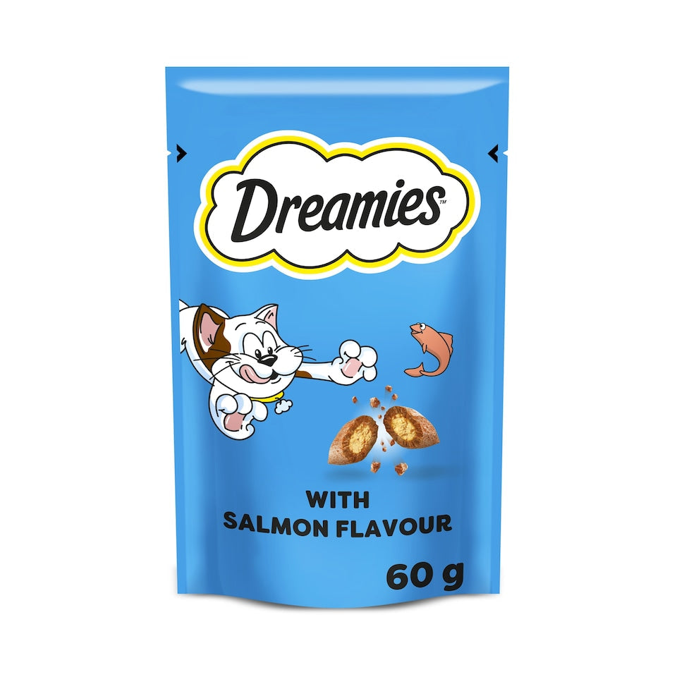 Dreamies cat treats. Salmon flavour.
