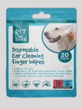 Ear cleaning finger wipes for dogs and puppies.