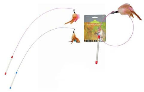 Feather stick for cats. Cat toy. Feather wand.