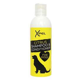 Dog shampoo and conditioner. Two in one. Citrus scented.