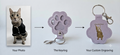 Personalised furr keepsake keyring. Dates, name and or photo engraved. Cat and dog furr. Memorial dog and cat keychain. Paw shaped furr holder.